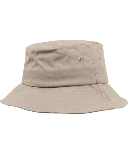 Tryck din logga på Hattar från Flexfit by Yupoong - Anpassa Flexfit bucket hat i bomullstwill i färgen Khaki One Size för företag, föreningar och privatpersoner