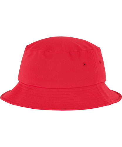 Tryck din logga på Hattar från Flexfit by Yupoong - Anpassa Flexfit bucket hat i bomullstwill i färgen Mellan röd One Size för företag, föreningar och privatpersoner