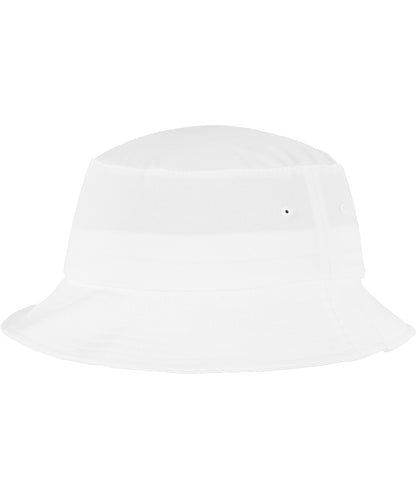 Tryck din logga på Hattar från Flexfit by Yupoong - Anpassa Flexfit bucket hat i bomullstwill i färgen Vit One Size för företag, föreningar och privatpersoner