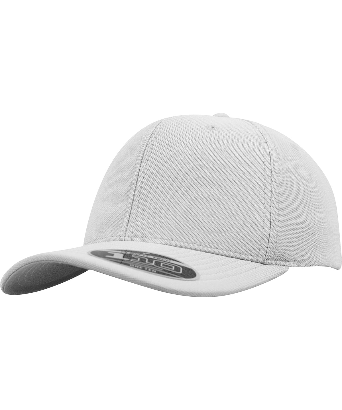 Tryck din logga på Kepsar från Flexfit by Yupoong - Anpassa 110 sval &amp; torr mini piqu i färgen Silver One Size för företag, föreningar och privatpersoner