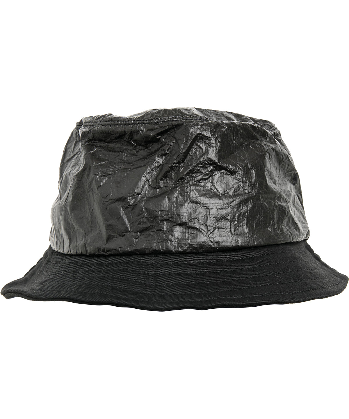 Tryck din logga på Hattar från Flexfit by Yupoong - Anpassa Hatt med bucket av skrynkligt papper i färgen Svart One Size för företag, föreningar och privatpersoner