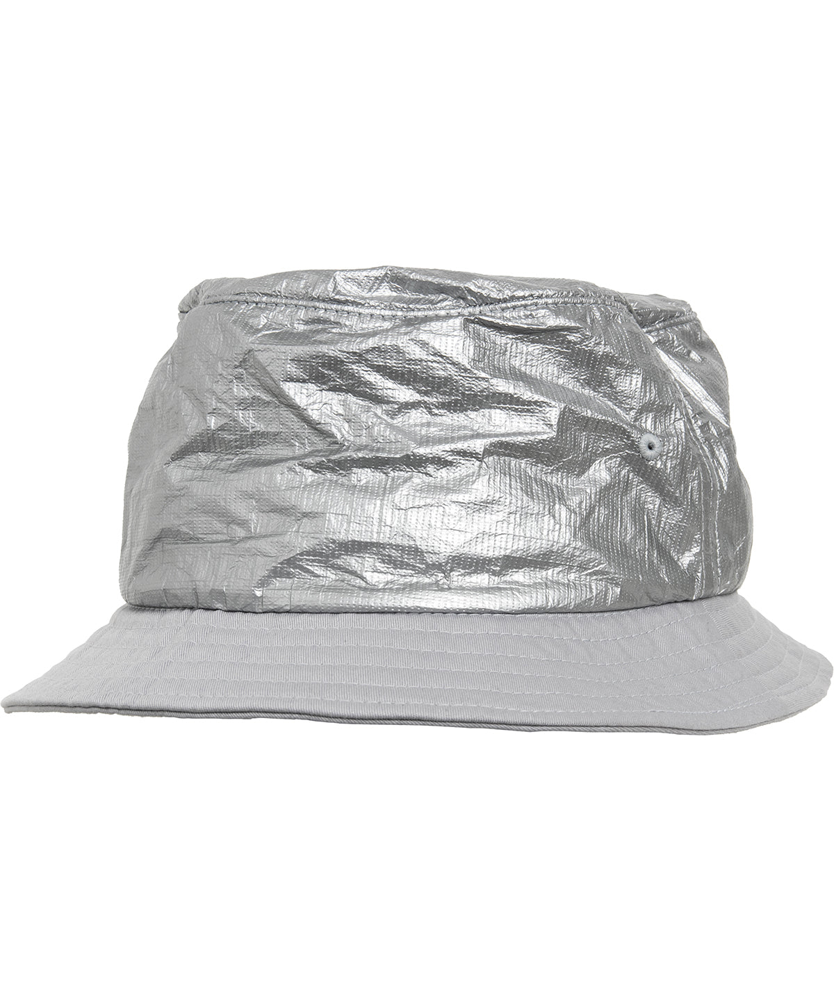Tryck din logga på Hattar från Flexfit by Yupoong - Anpassa Hatt med bucket av skrynkligt papper i färgen Silver One Size för företag, föreningar och privatpersoner