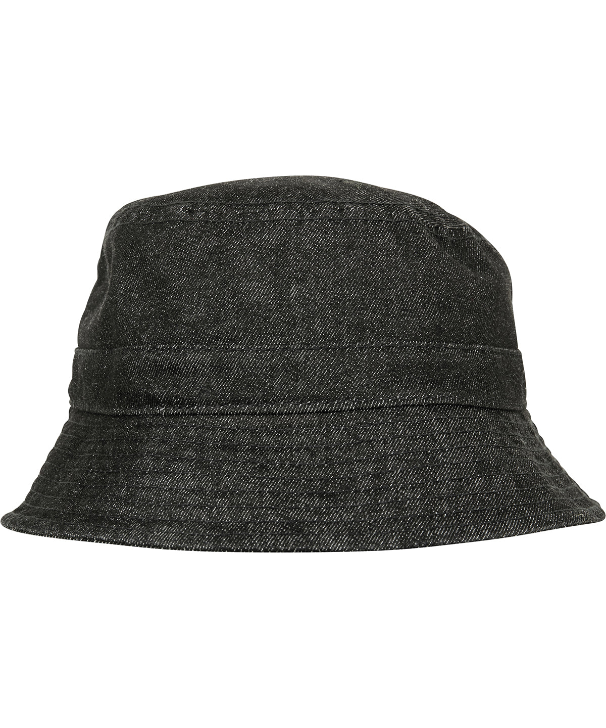 Tryck din logga på Hattar från Flexfit by Yupoong - Anpassa Hatt med bucket i denim i färgen Svart One Size för företag, föreningar och privatpersoner
