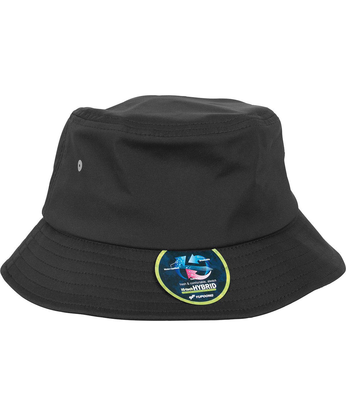 Tryck din logga på Hattar från Flexfit by Yupoong - Anpassa Hatt med bucket i nylon i färgen Svart One Size för företag, föreningar och privatpersoner