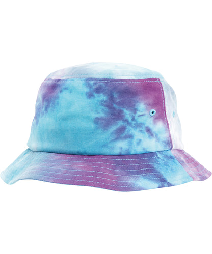 Tryck din logga på Hattar från Flexfit by Yupoong - Anpassa Bucket med hatt med festivaltryck i färgen Tie-Dye One Size för företag, föreningar och privatpersoner