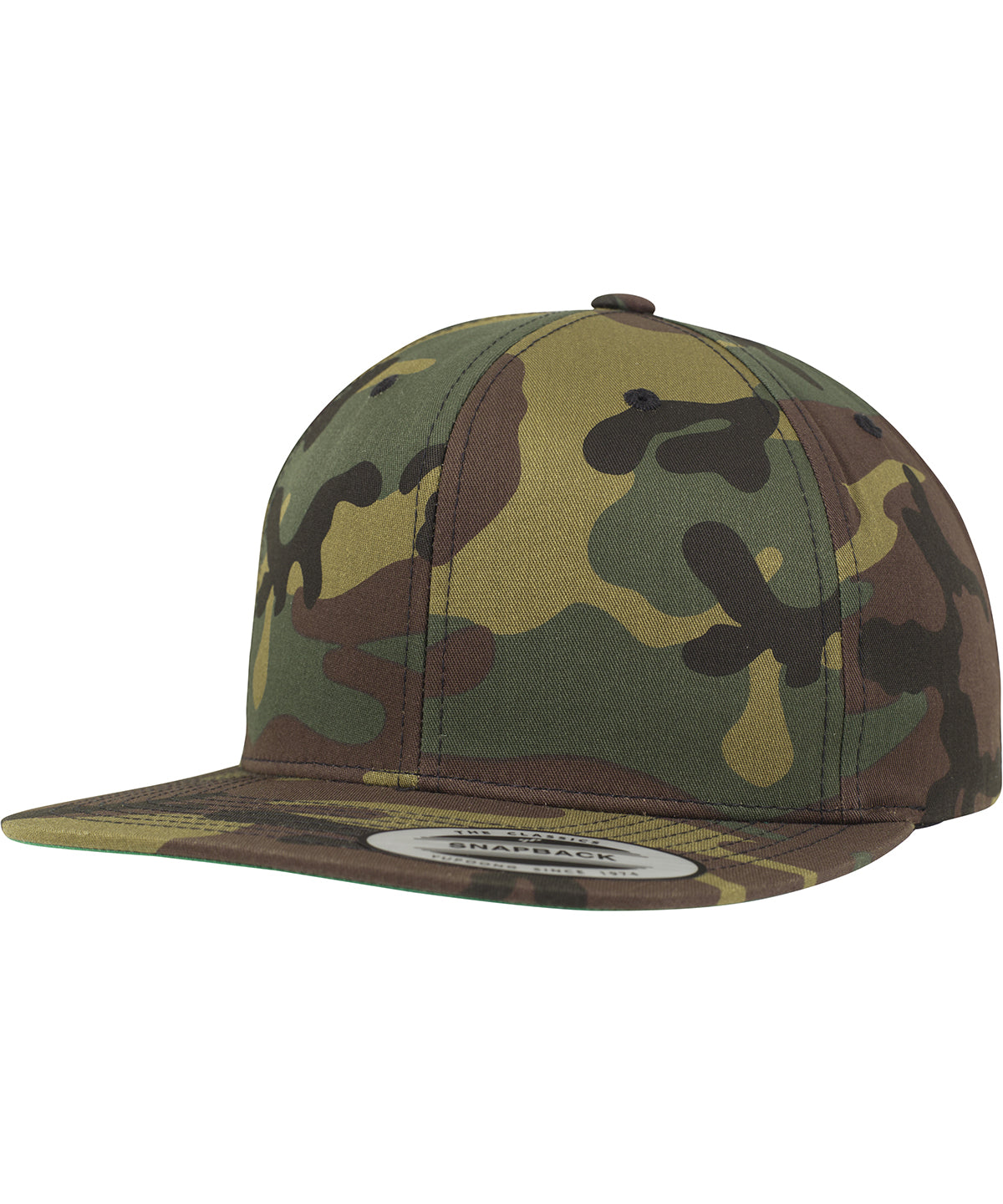 Tryck din logga på Kepsar från Flexfit by Yupoong - Anpassa Camo klassisk snapback i färgen Kamouflage One Size för företag, föreningar och privatpersoner