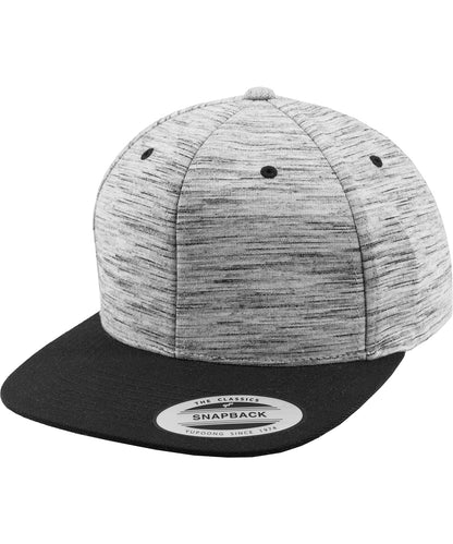 Tryck din logga på Kepsar från Flexfit by Yupoong - Anpassa Stripes melange crown snapback i färgen Mellangrå One Size för företag, föreningar och privatpersoner