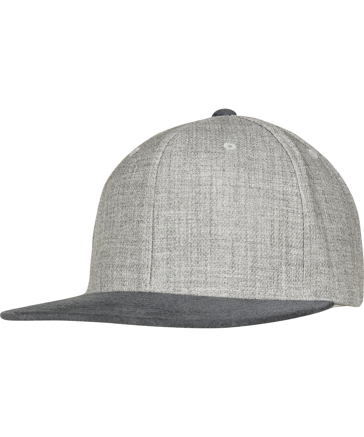 Tryck din logga på Kepsar från Flexfit by Yupoong - Anpassa Snapback i melangefärgad velour i färgen Ljusgrå One Size för företag, föreningar och privatpersoner