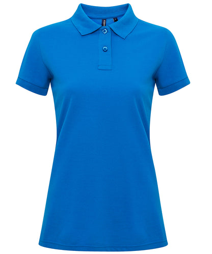 Tryck din logga på Piké från Asquith & Fox - Anpassa Women's Polycotton Polo i färgen Safir för företag, föreningar och privatpersoner
