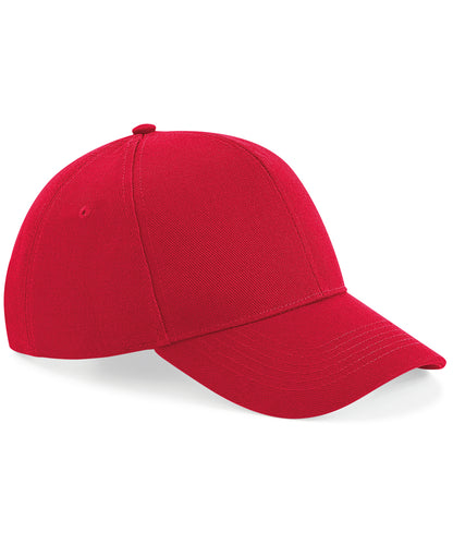 Tryck din logga på Kepsar från Beechfield - Anpassa Ultimate 6-panel keps i färgen Mellan röd One Size för företag, föreningar och privatpersoner