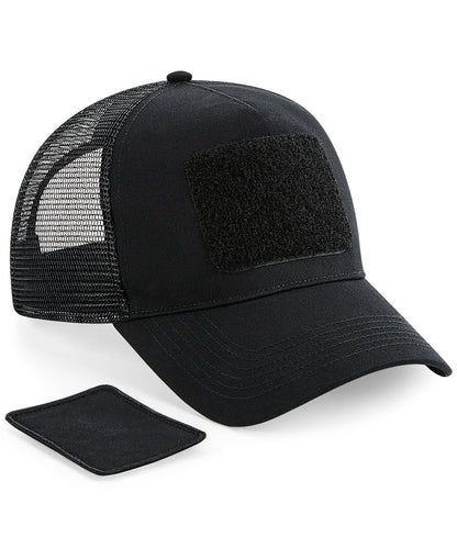 Tryck din logga på Kepsar från Beechfield - Anpassa Trucker med snapback och lapp i färgen Svart One Size för företag, föreningar och privatpersoner