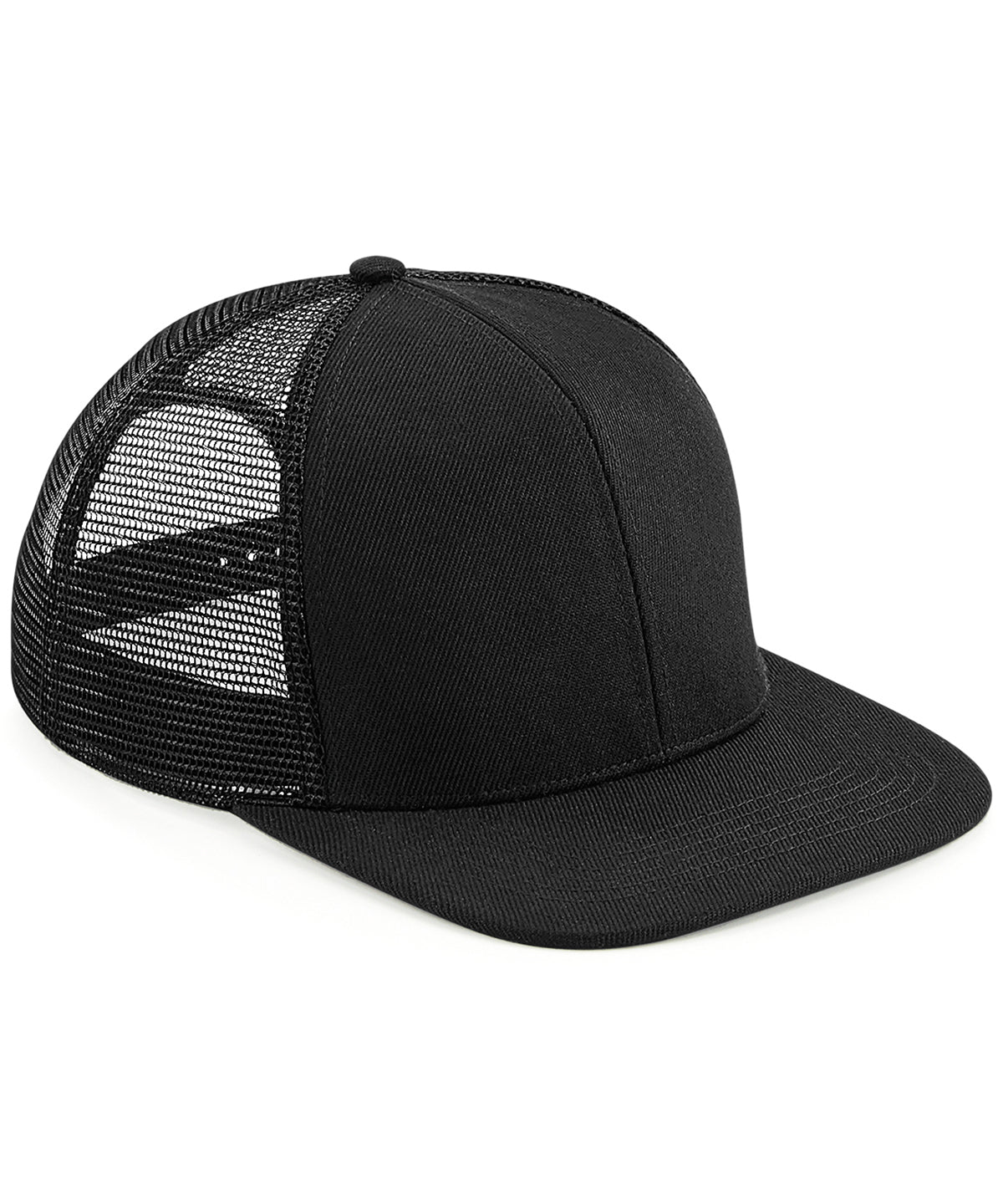 Tryck din logga på Kepsar från Beechfield - Anpassa Trucker med 6 paneler och flat peak i original i färgen Svart One Size för företag, föreningar och privatpersoner