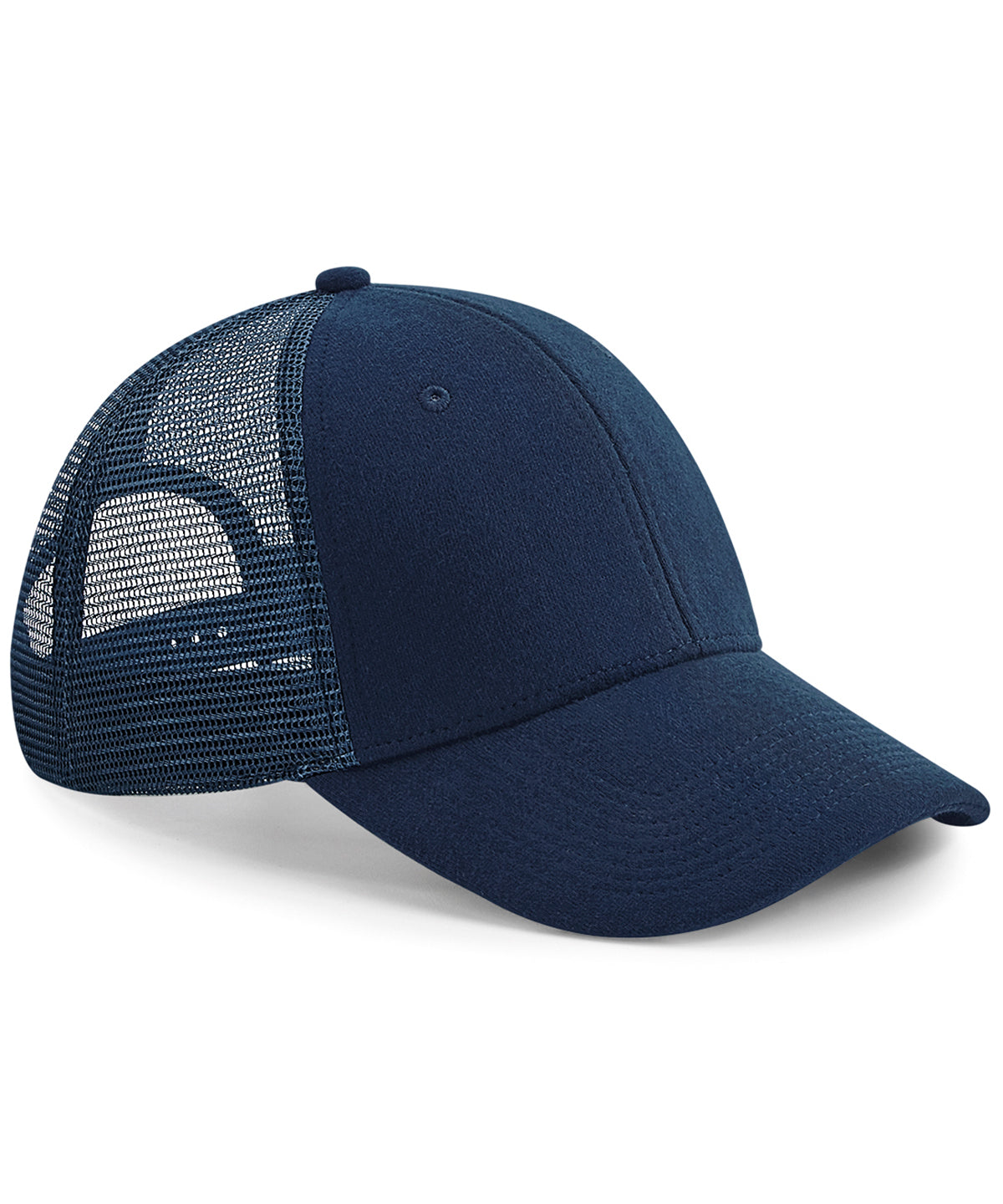 Tryck din logga på Kepsar från Beechfield - Anpassa Jersey athleisure-trucker i färgen Marinblå One Size för företag, föreningar och privatpersoner