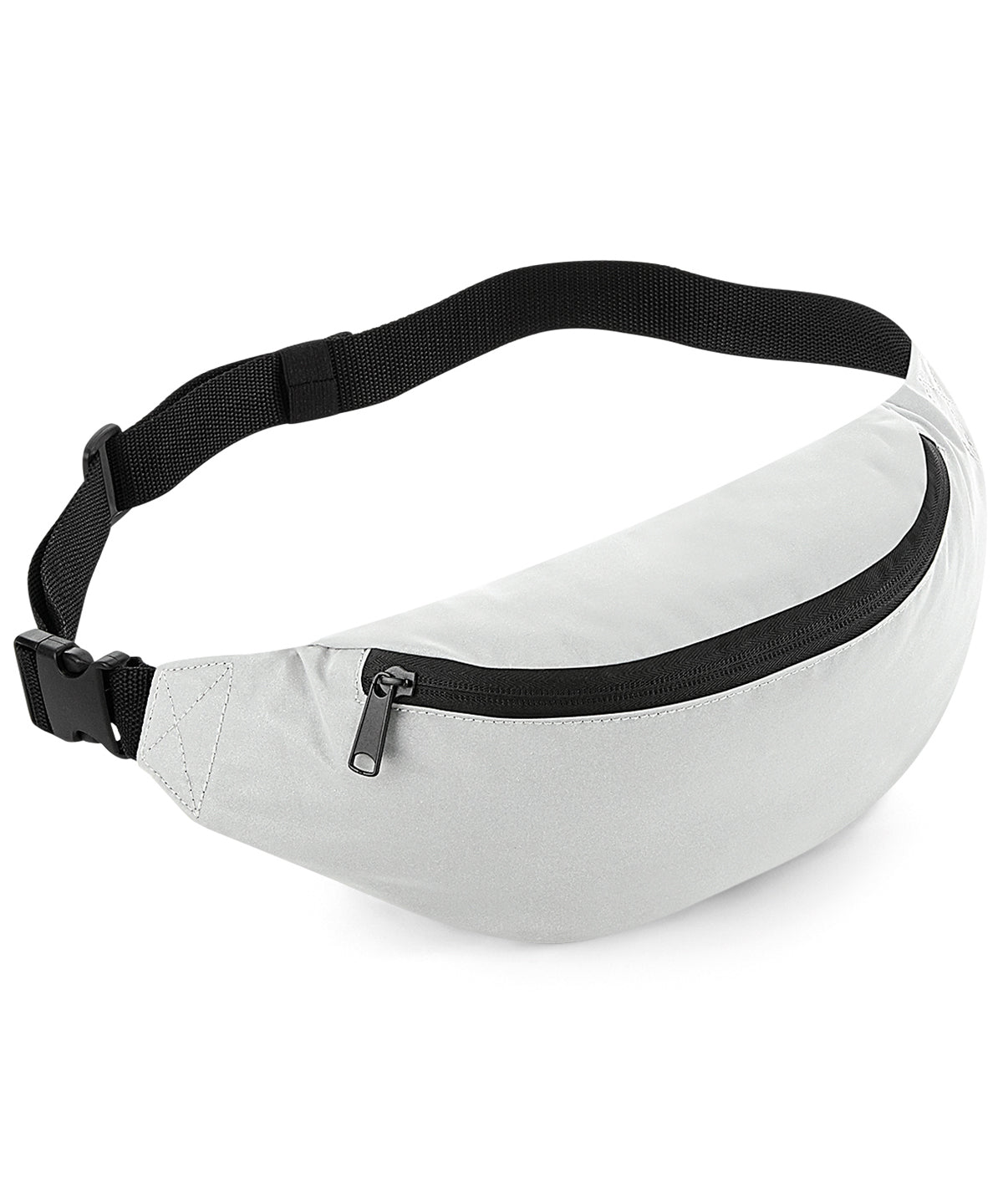 Tryck din logga på Väskor från Bagbase - Anpassa Reflekterande bältesväska i färgen Silver One Size för företag, föreningar och privatpersoner