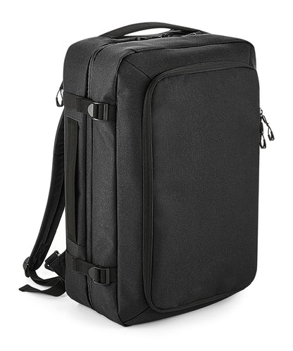 Tryck din logga på Väskor från Bagbase - Anpassa Escape handbagageryggsäck i färgen Svart One Size för företag, föreningar och privatpersoner