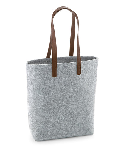 Tryck din logga på Väskor från Bagbase - Anpassa Premium Felt Tote i färgen Ljusgrå One Size för företag, föreningar och privatpersoner