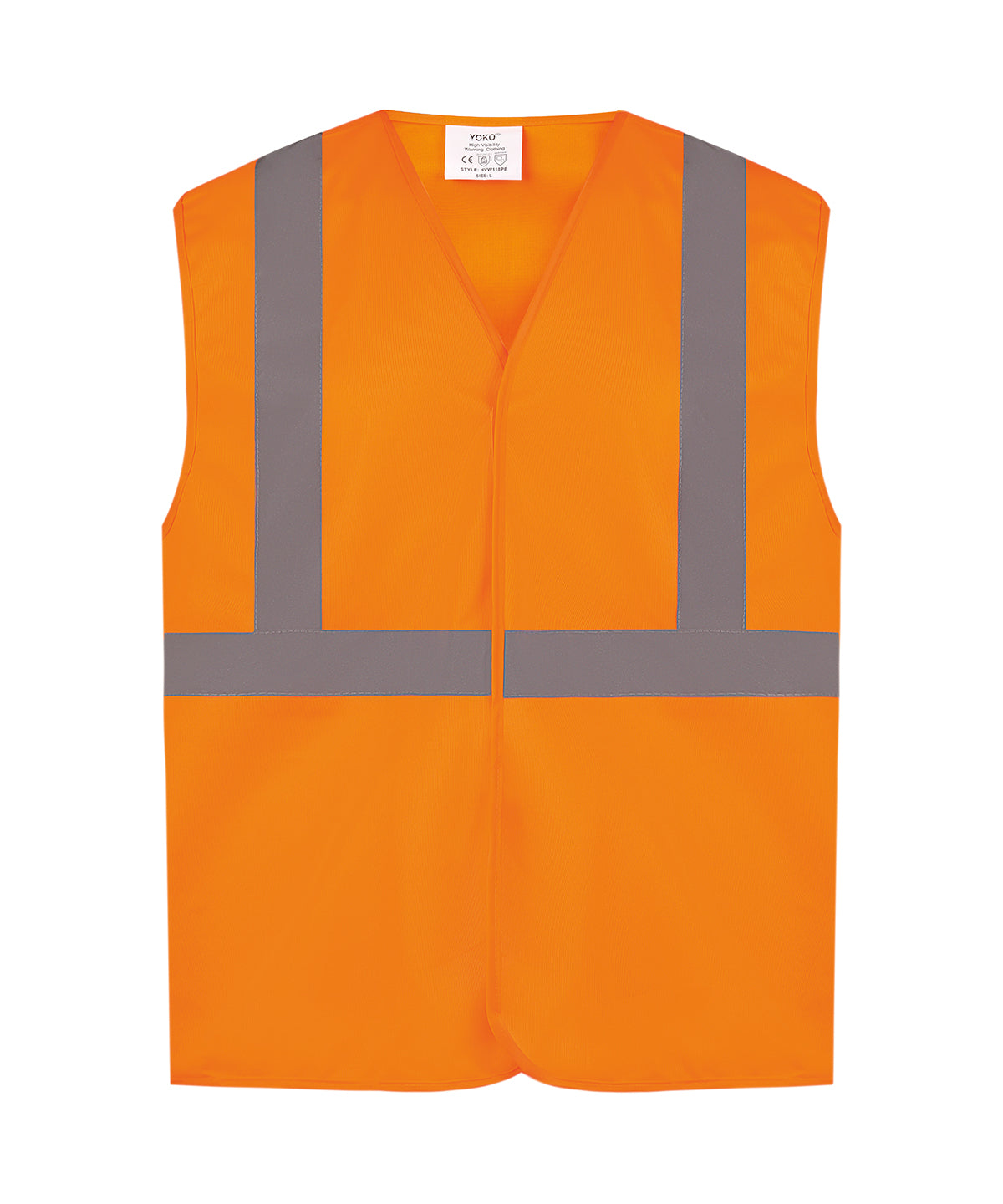 Tryck din logga på Skyddsvästar från Yoko - Anpassa Hi-vis järnvägsväst klass 2 i färgen Neon orange för företag, föreningar och privatpersoner