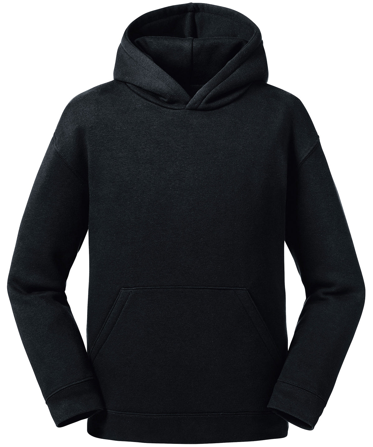 Tryck din logga på Hoodies från Russell Europe - Anpassa Russell Europe - Äkta Hoodie för Barn i färgen Svart för företag, föreningar och privatpersoner
