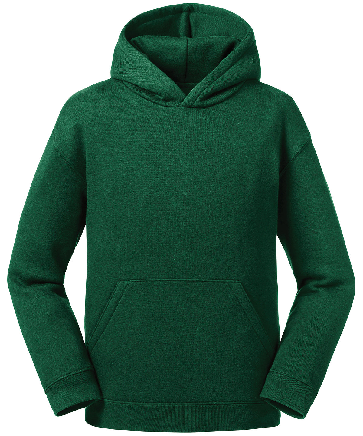 Tryck din logga på Hoodies från Russell Europe - Anpassa Russell Europe - Äkta Hoodie för Barn i färgen Djup grön för företag, föreningar och privatpersoner