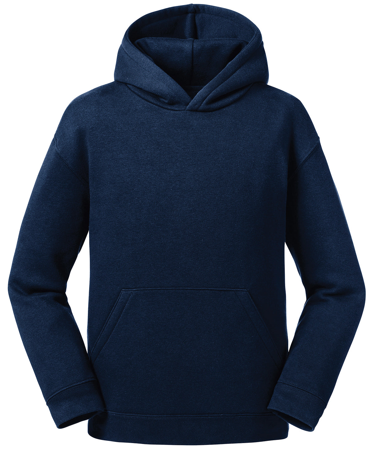 Tryck din logga på Hoodies från Russell Europe - Anpassa Russell Europe - Äkta Hoodie för Barn i färgen Marinblå för företag, föreningar och privatpersoner