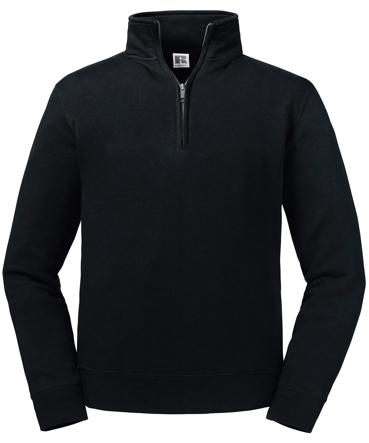 Tryck din logga på Sweatshirts från Russell Europe - Anpassa Russell Europe - Sweatshirt med Autentisk Dragkedja i färgen Svart för företag, föreningar och privatpersoner