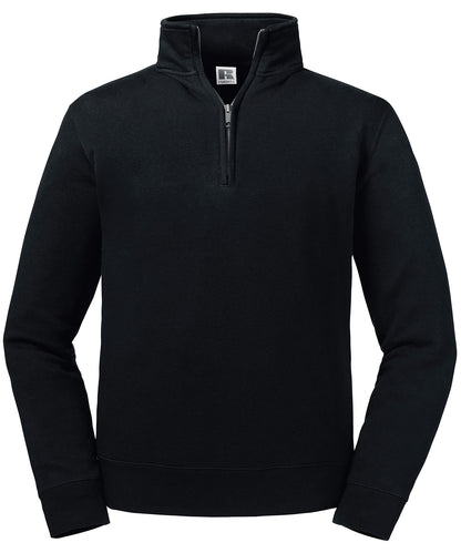Tryck din logga på Sweatshirts från Russell Europe - Anpassa Russell Europe - Sweatshirt med Autentisk Dragkedja i färgen Svart för företag, föreningar och privatpersoner