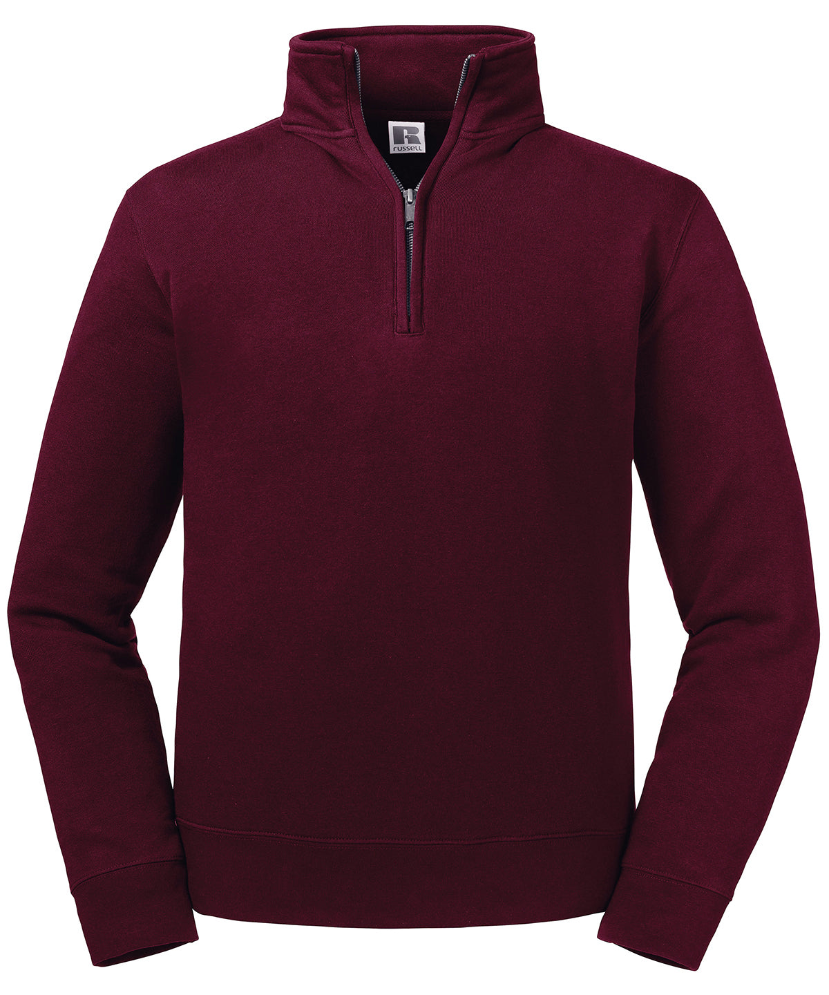 Tryck din logga på Sweatshirts från Russell Europe - Anpassa Russell Europe - Sweatshirt med Autentisk Dragkedja i färgen Burgundy för företag, föreningar och privatpersoner