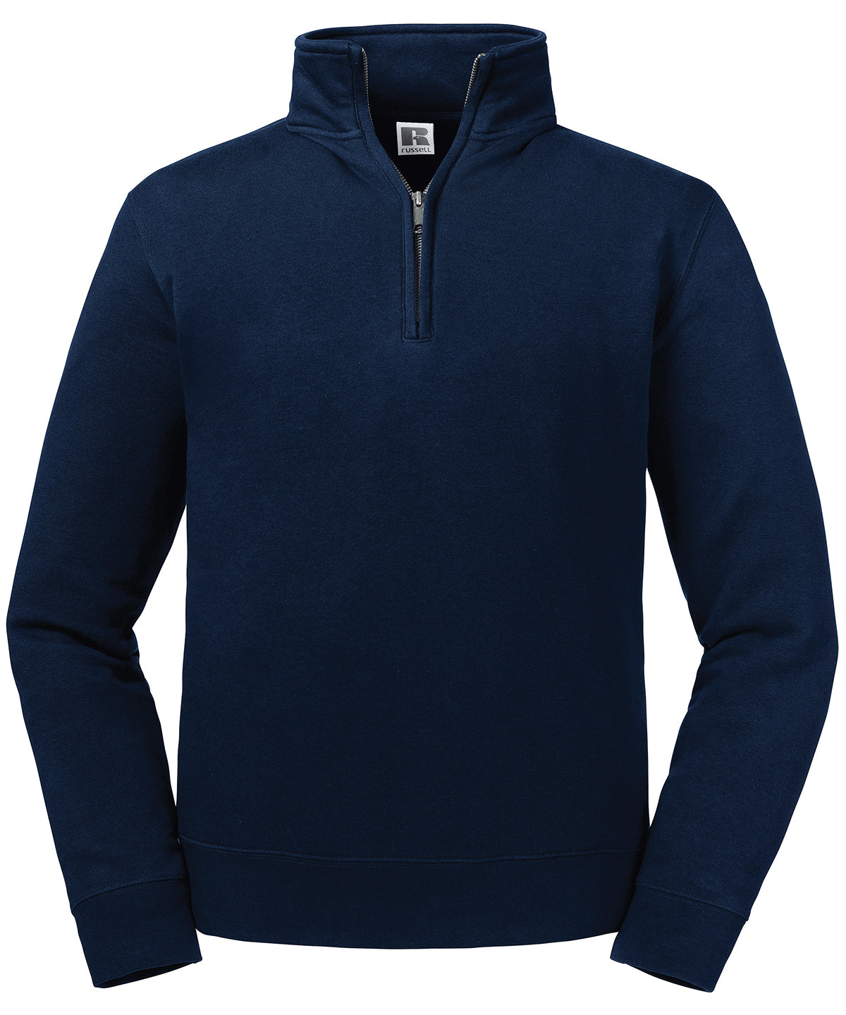 Tryck din logga på Sweatshirts från Russell Europe - Anpassa Russell Europe - Sweatshirt med Autentisk Dragkedja i färgen Marinblå för företag, föreningar och privatpersoner