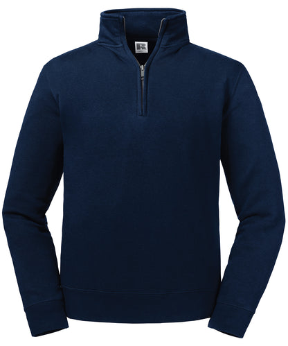 Tryck din logga på Sweatshirts från Russell Europe - Anpassa Russell Europe - Sweatshirt med Autentisk Dragkedja i färgen Marinblå för företag, föreningar och privatpersoner