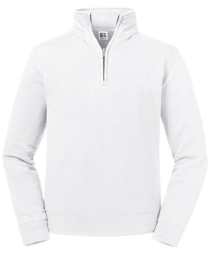 Tryck din logga på Sweatshirts från Russell Europe - Anpassa Russell Europe - Sweatshirt med Autentisk Dragkedja i färgen Vit för företag, föreningar och privatpersoner