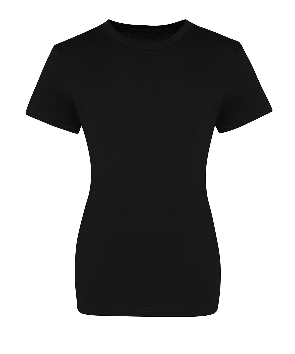Tryck din logga på T-shirts från AWDis Just T's - Anpassa The 100 Girls T i färgen Svart för företag, föreningar och privatpersoner