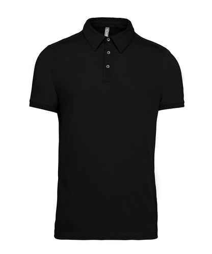 Tryck din logga på Piké från Kariban - Anpassa Jersey Polo i färgen Svart för företag, föreningar och privatpersoner
