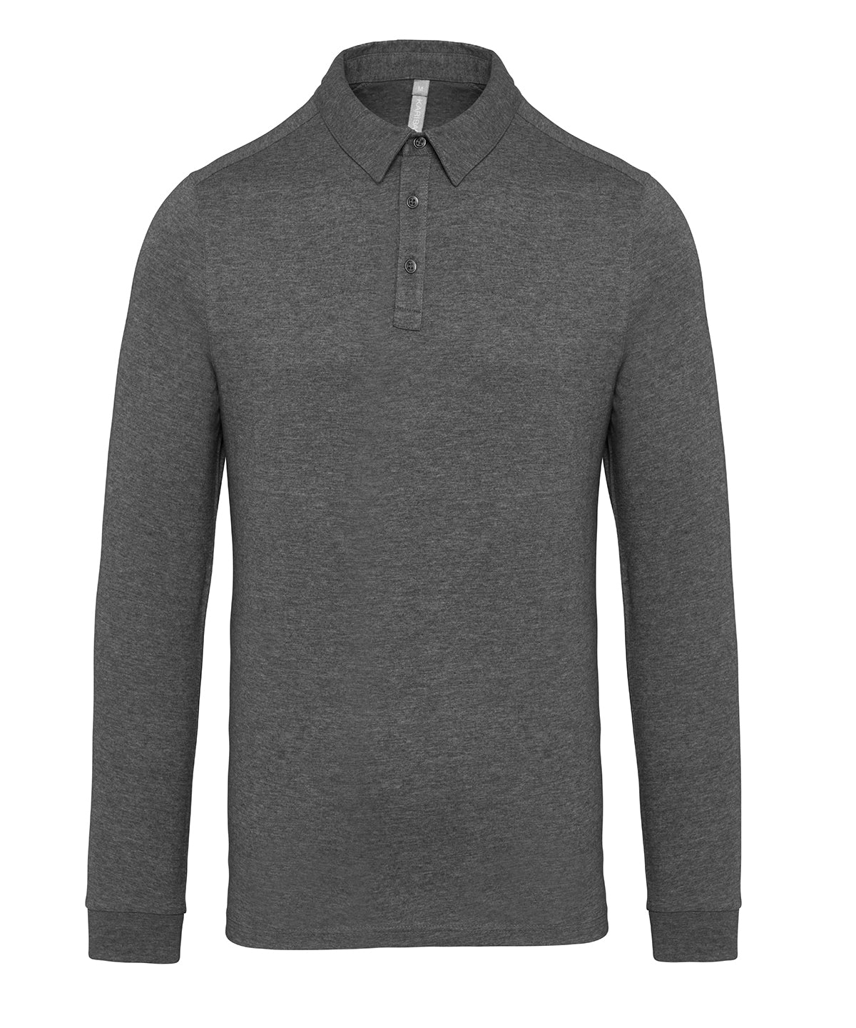 Tryck din logga på Piké från Kariban - Anpassa Long Sleeve Jersey Polo i färgen Ljunggrå för företag, föreningar och privatpersoner