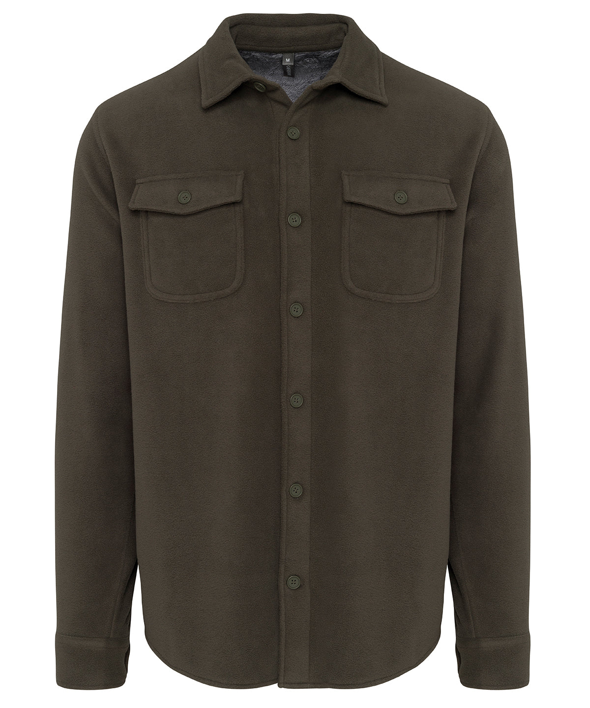 Tryck din logga på Skjortor från Kariban - Anpassa Sherpafodrad fleeceovershirt i färgen Khaki för företag, föreningar och privatpersoner