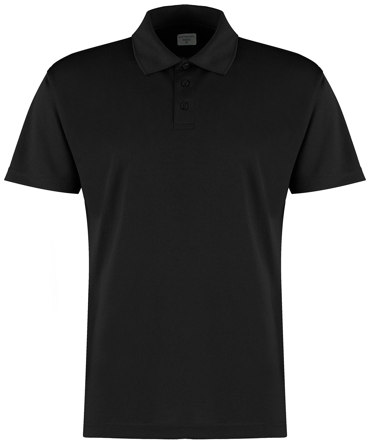Tryck din logga på Piké från Kustom Kit - Anpassa Cooltex Plus Micro-Mesh Polo i färgen Svart för företag, föreningar och privatpersoner