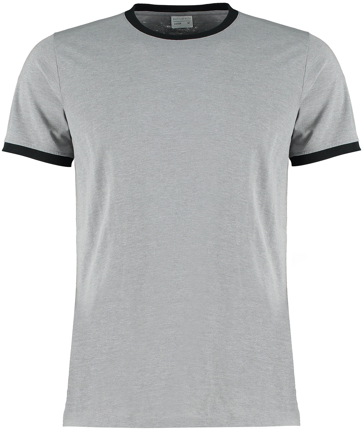 Tryck din logga på T-shirts från Kustom Kit - Anpassa Fashion Fit Ring Spun T-Shirt i färgen Ljusgrå för företag, föreningar och privatpersoner