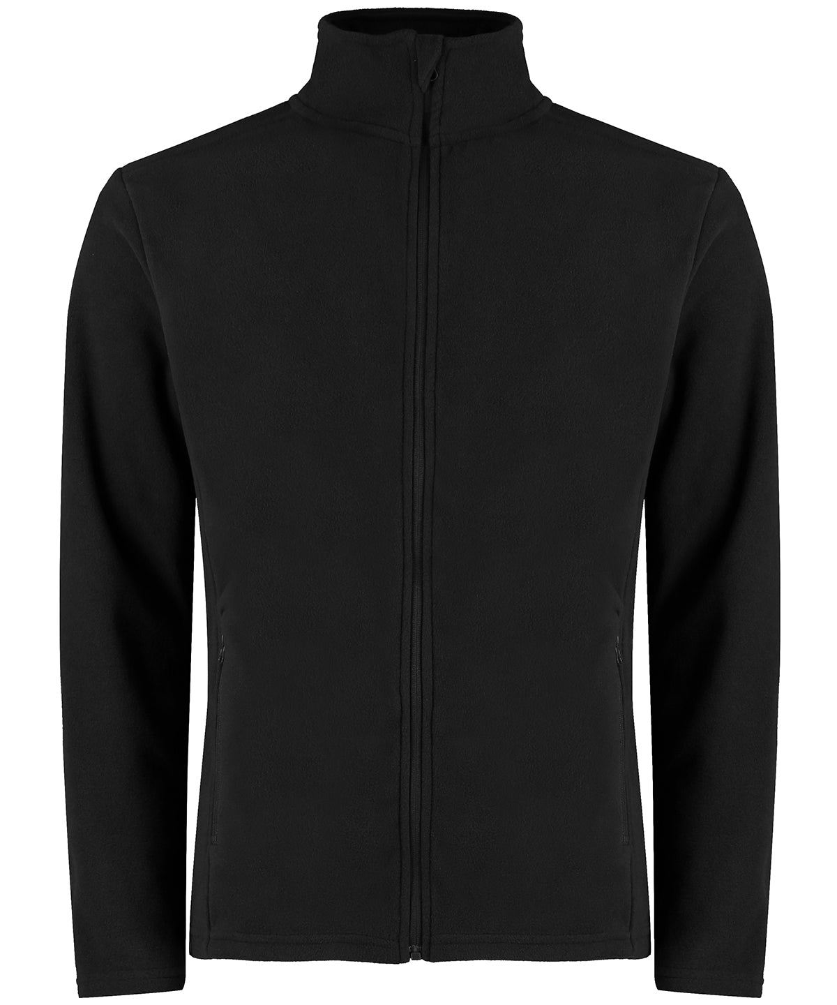 Tryck din logga på Fleece från Kustom Kit - Anpassa Vanlig passform i microfleece för företag i färgen Svart för företag, föreningar och privatpersoner