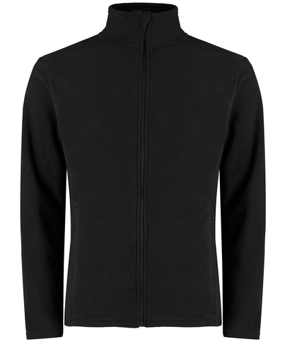 Tryck din logga på Fleece från Kustom Kit - Anpassa Vanlig passform i microfleece för företag i färgen Svart för företag, föreningar och privatpersoner