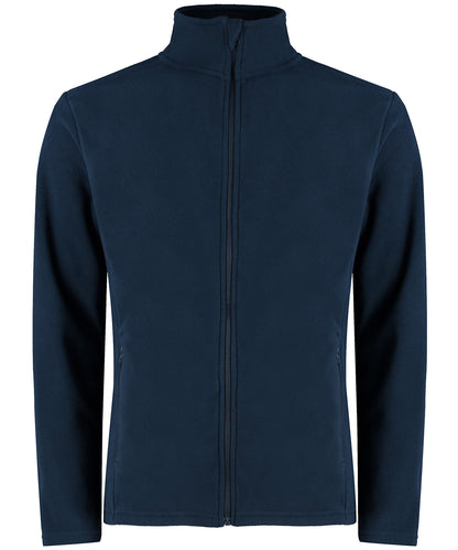 Tryck din logga på Fleece från Kustom Kit - Anpassa Vanlig passform i microfleece för företag i färgen Marinblå för företag, föreningar och privatpersoner