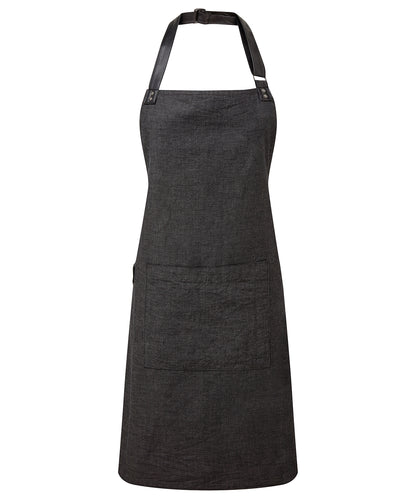 Tryck din logga på Förkläden från Premier - Anpassa Annex Oxford Bib Apron i färgen Svart One Size för företag, föreningar och privatpersoner