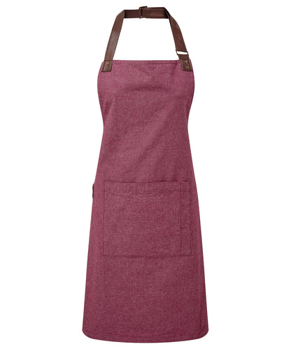 Tryck din logga på Förkläden från Premier - Anpassa Annex Oxford Bib Apron i färgen Burgundy One Size för företag, föreningar och privatpersoner