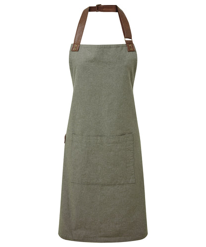 Tryck din logga på Förkläden från Premier - Anpassa Annex Oxford Bib Apron i färgen Oliv One Size för företag, föreningar och privatpersoner