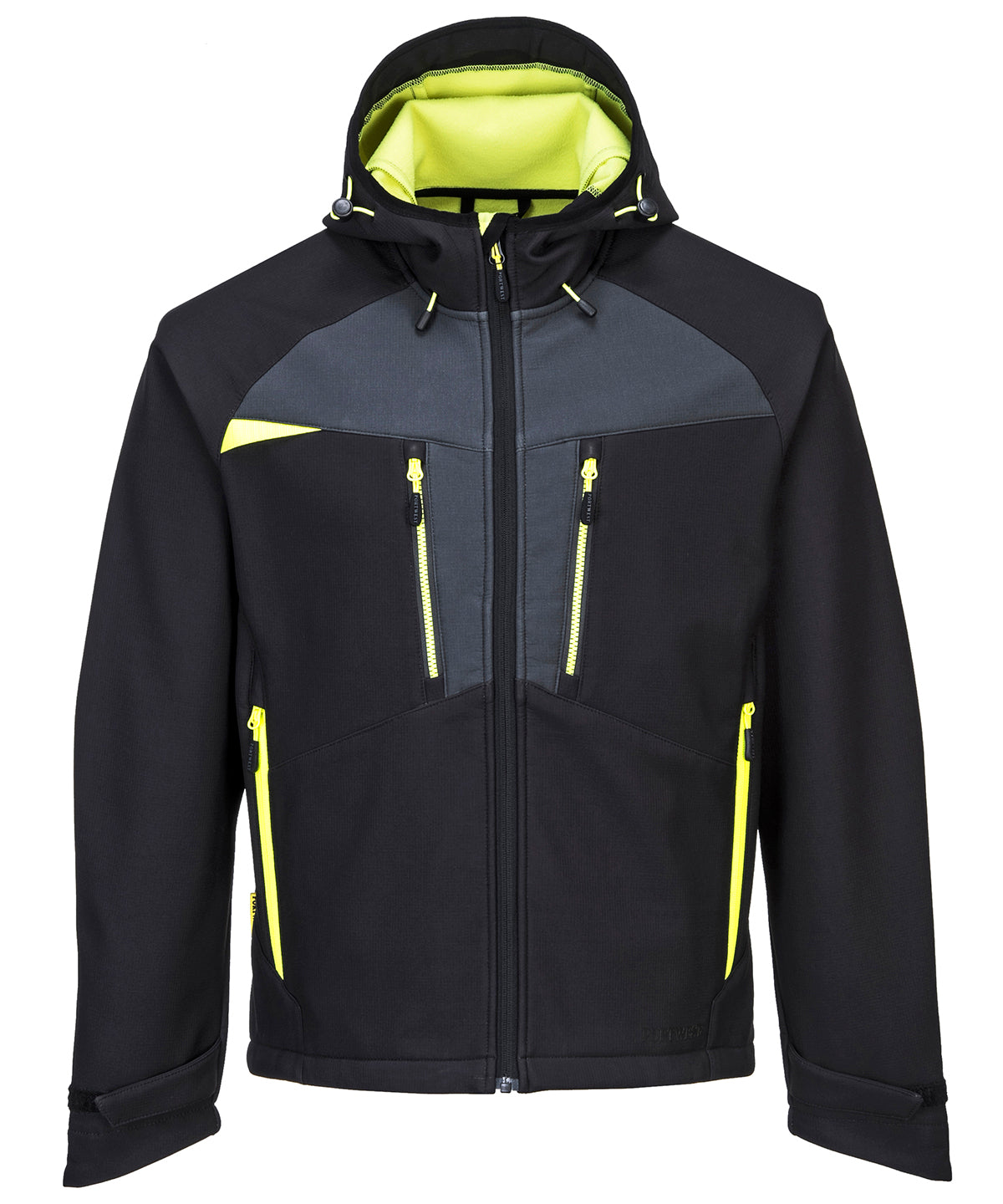 Tryck din logga på Softshelljackor från Portwest - Anpassa DX4 Softshell-jacka i färgen Svart för företag, föreningar och privatpersoner