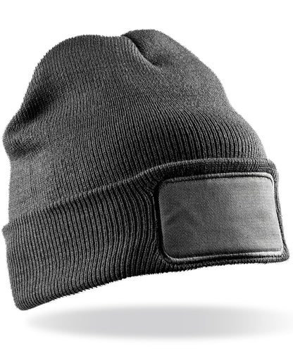 Tryck din logga på Mössor från Result Winter Essentials - Anpassa Mössa med dubbelstickade skrivare i färgen Mörkgrå One Size för företag, föreningar och privatpersoner