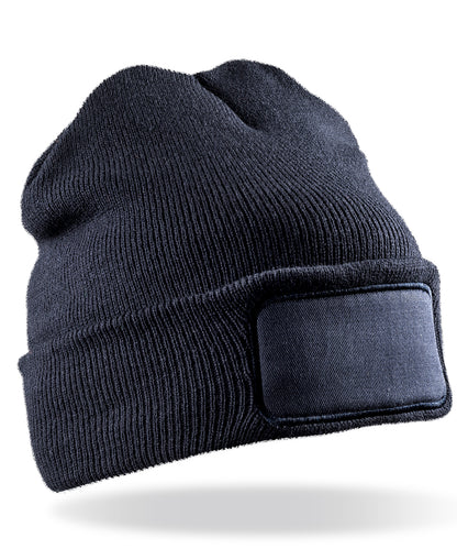 Tryck din logga på Mössor från Result Winter Essentials - Anpassa Mössa med dubbelstickade skrivare i färgen Marinblå One Size för företag, föreningar och privatpersoner