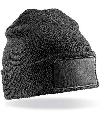 Tryck din logga på Mössor från Result Winter Essentials - Anpassa Mössa med dubbelstickade Thinsulate-skrivare i färgen Svart One Size för företag, föreningar och privatpersoner