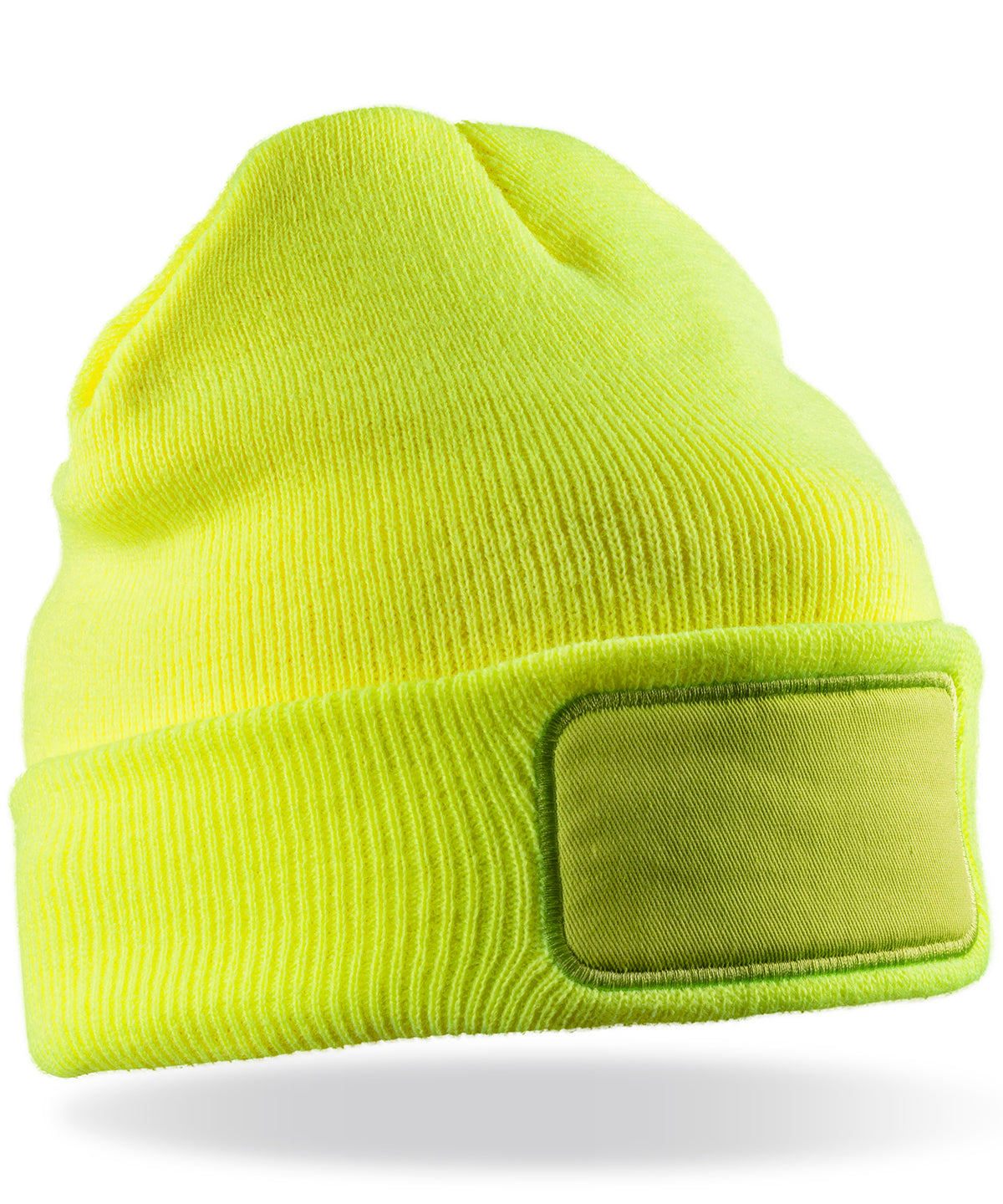 Tryck din logga på Mössor från Result Winter Essentials - Anpassa Mössa med dubbelstickade Thinsulate-skrivare i färgen Neon gul One Size för företag, föreningar och privatpersoner