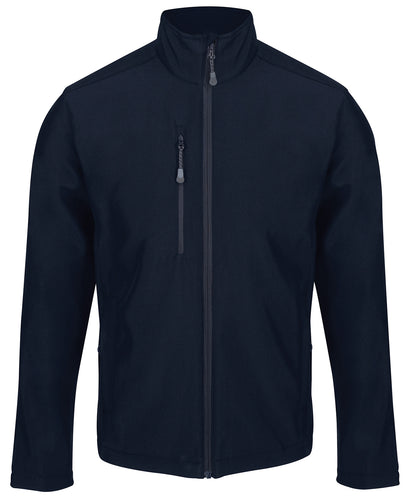 Tryck din logga på Softshelljackor från Regatta Honestly Made - Anpassa Honestly Made jacka i återvunnen softshell i färgen Marinblå för företag, föreningar och privatpersoner