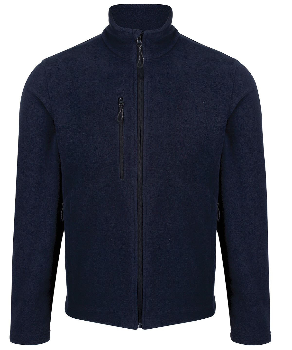 Tryck din logga på Fleece från Regatta Honestly Made - Anpassa Honestly Made återvunnen fleece med hel dragkedja i färgen Marinblå för företag, föreningar och privatpersoner