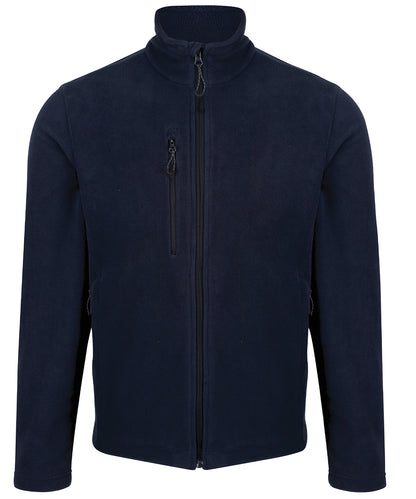 Tryck din logga på Fleece från Regatta Honestly Made - Anpassa Honestly Made återvunnen fleece med hel dragkedja i färgen Marinblå för företag, föreningar och privatpersoner